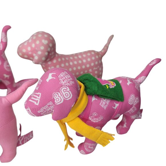 Victoria's Secret Pink Dog Plush Lot Of 4 Collectible Stuffed Animals Polka Dot - Picture 8 of 13